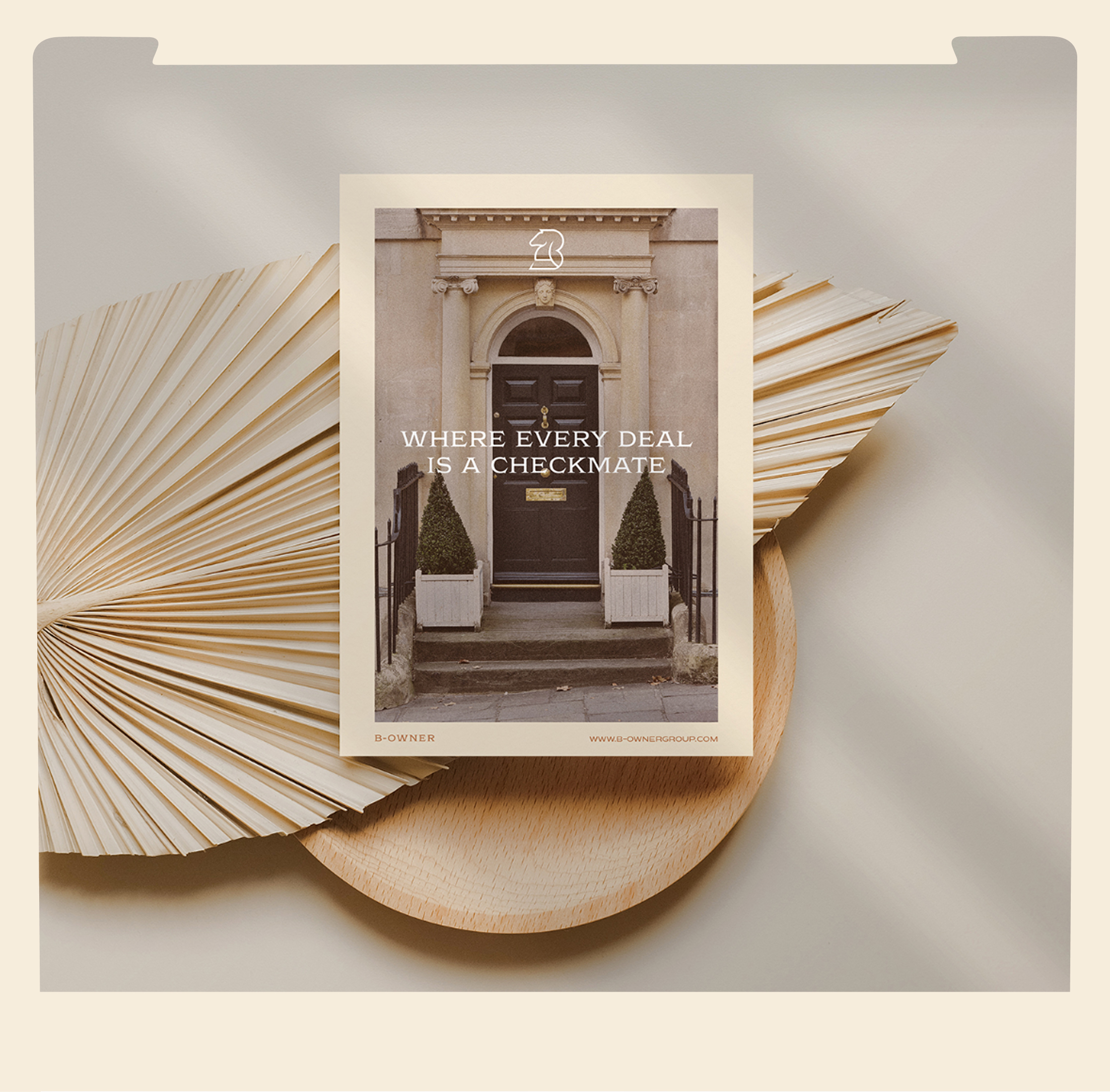 Editorial still-life background for B-Owner services